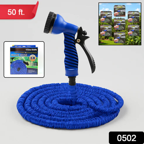 Hose Pipe Megic 50 Feet - 50 Ft Expandable Magic Flexible Water Hose Pipe With Spray Gun
